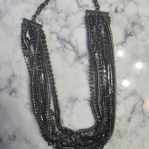BCBG MAXAZRIA Elegant Silver Multi-Strand Necklace
